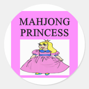Adesivo Redondo Princesa de MAHJONG