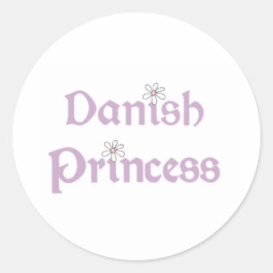 Adesivo Redondo Princesa do dinamarquês das margaridas