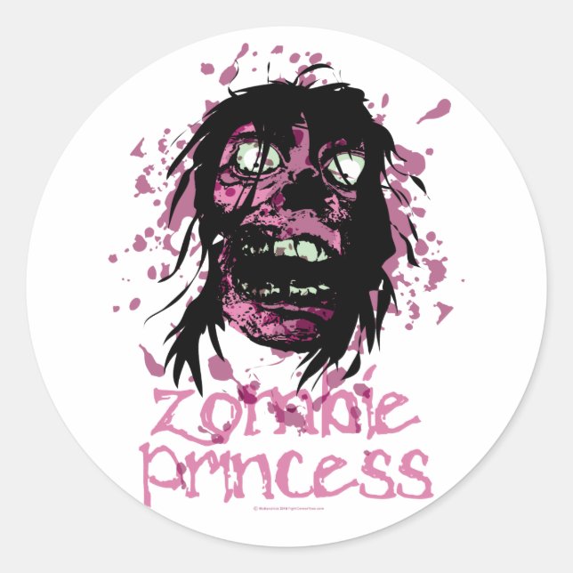 Adesivo Redondo Princesa do zombi (Frente)