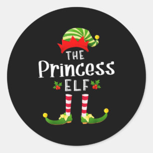 Adesivo Redondo Princesa Duende de Natal Camisa de Dormir Combinan