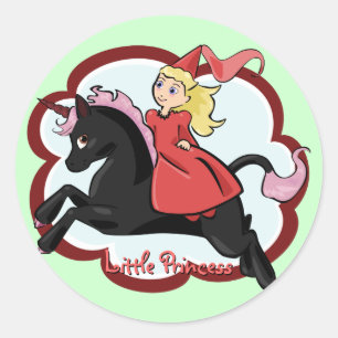 Adesivo Redondo Princesa e Unicorn Sticker