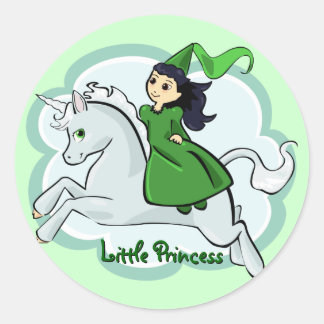Adesivo Redondo Princesa e Unicorn Sticker