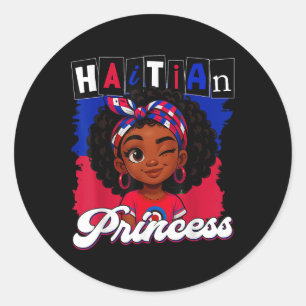 Adesivo Redondo Princesa Haitiana Ayiti Pride Haiti Bandeiras Day