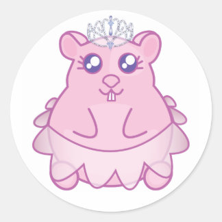 Adesivo Redondo Princesa Hamster Stickers
