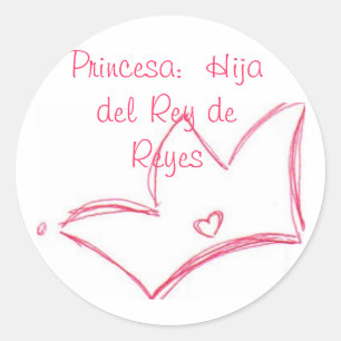 Adesivo Redondo Princesa: Hija del Rey de Reyes