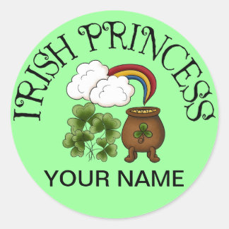 Adesivo Redondo Princesa Irlandesa Shamrocks Pote Dourado