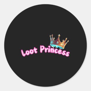 Adesivo Redondo Princesa Loot Garota Gamer Divertida Fofa Confortá