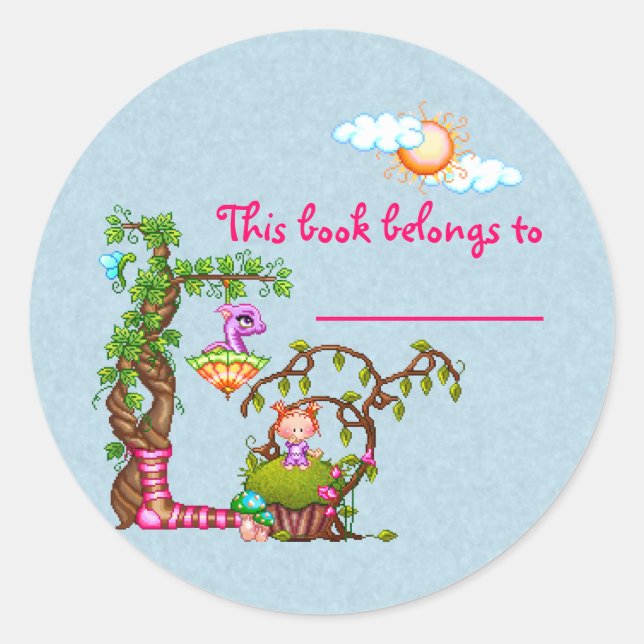 Adesivo Redondo Princesa Muffin e Amigos Pixel Art (Frente)