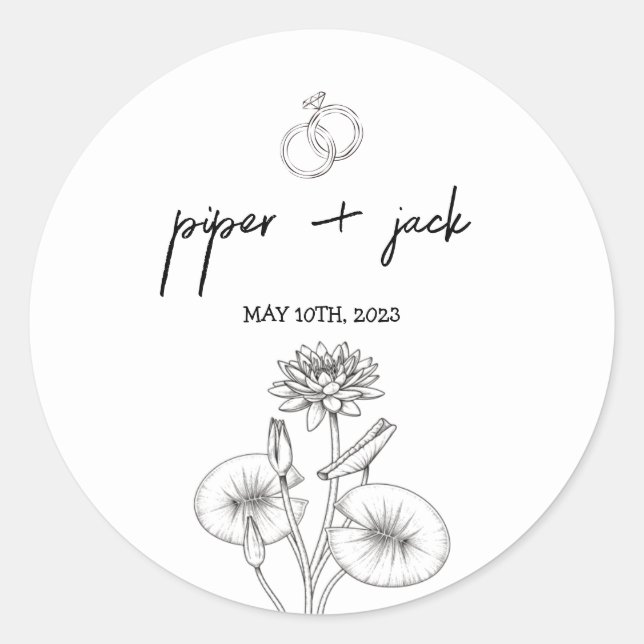 Adesivo Redondo Princesa + O Sapo - B&W - Chá Favor Sticker (Frente)