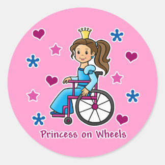 Adesivo Redondo Princesa para cadeiras de rodas