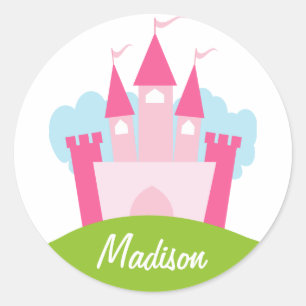 Adesivo Redondo Princesa personalizada Castelo