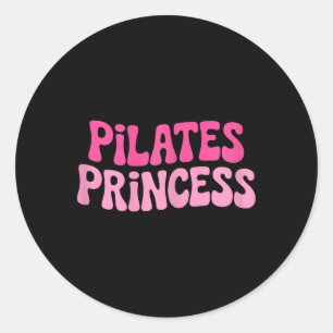 Adesivo Redondo Princesa Pilates Meditação Fitness Ioga