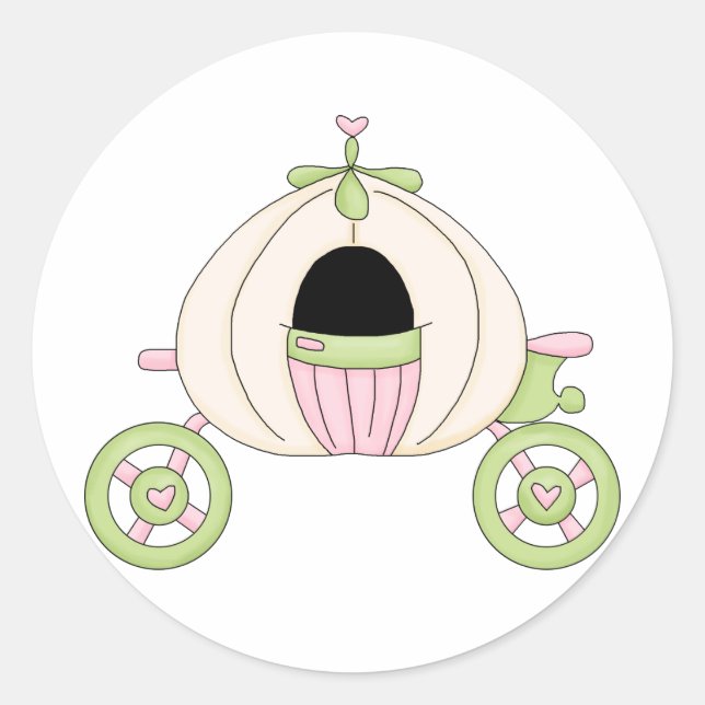 Adesivo Redondo Princesa Pumpkin Coach Sticker (Frente)