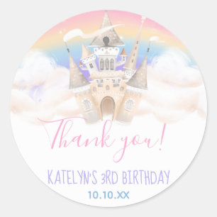 Adesivo Redondo Princesa Rainbow Round Sticker