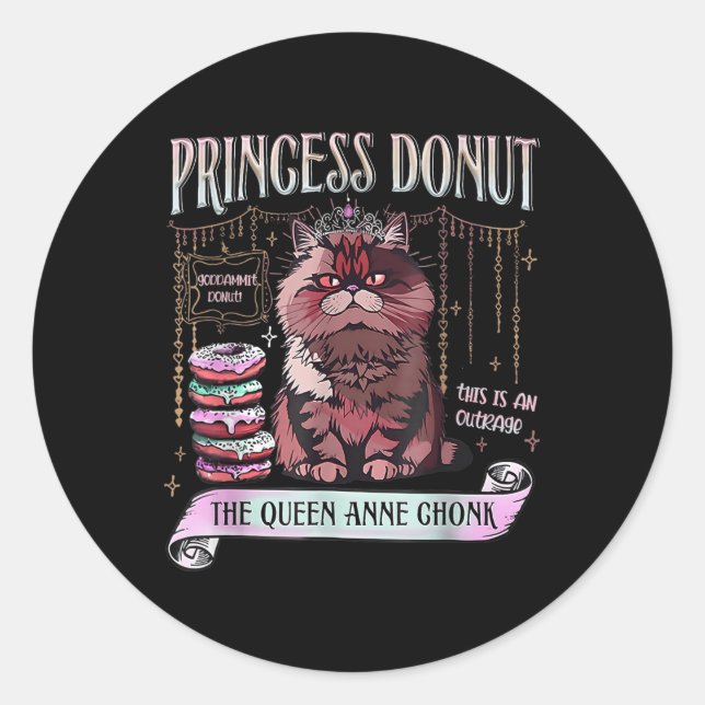 Adesivo Redondo Princesa Retro Donut Dungeon Crawler Carl Livro Am (Frente)