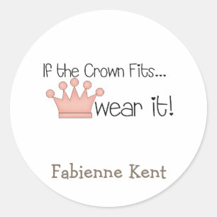 Adesivo Redondo Princesa Rosa ・ Se a Coroa Ajustado ...