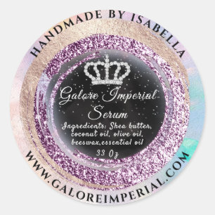 Adesivo Redondo Princesa Royal Diamond Crown Royal Rosa Black