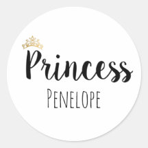 Princesa Script Preto - Coroa