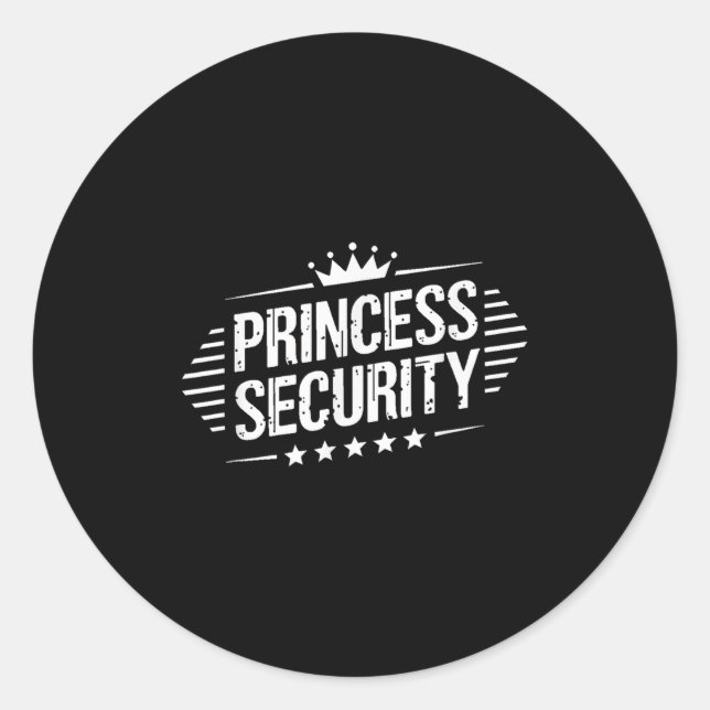Adesivo Redondo Princesa Security Boys Brother Retro Birthday Pai (Frente)