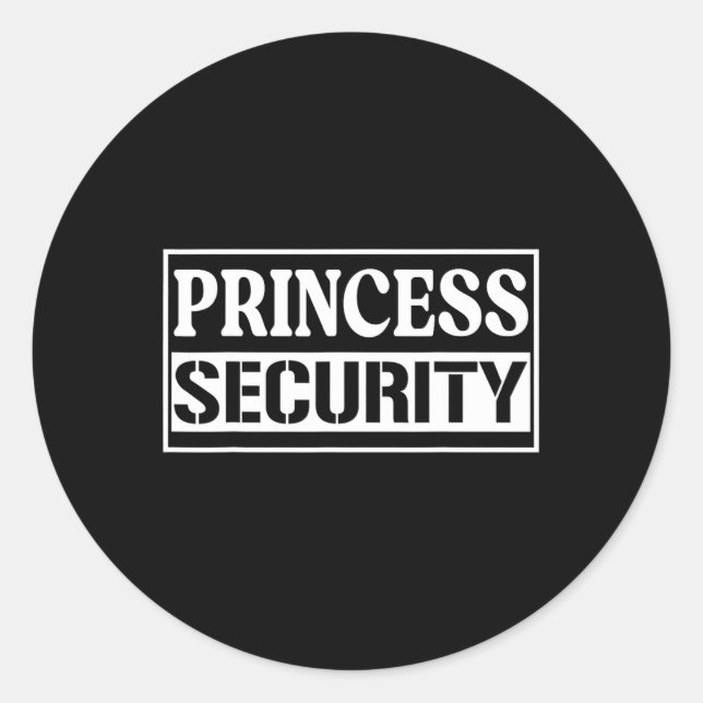 Adesivo Redondo Princesa Security Enny Birthday Halloween Party d (Frente)