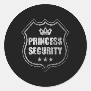 Adesivo Redondo Princesa Security Protection Festa de aniversário