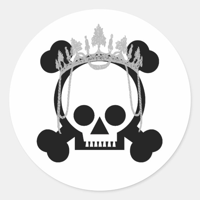 Adesivo Redondo Princesa Skulls (Frente)