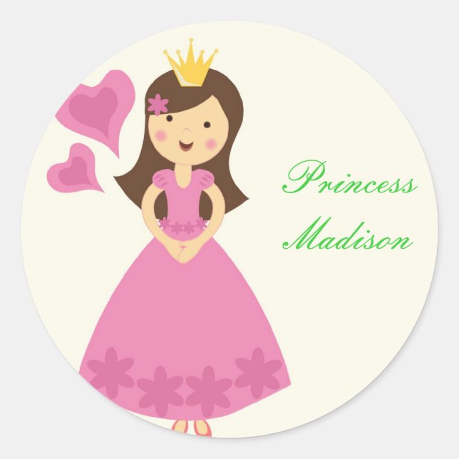 Adesivo Redondo Princesa Stickers (Frente)