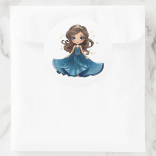 Adesivo Redondo Princesa Stickers