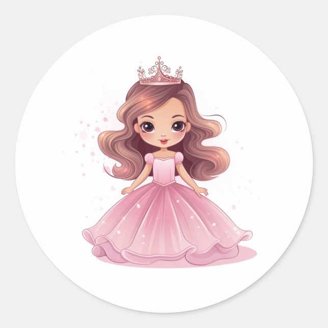 Adesivo Redondo Princesa Stickers (Frente)