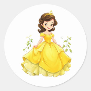 Adesivo Redondo Princesa Stickers