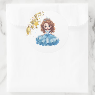 Adesivo Redondo Princesa Stickers