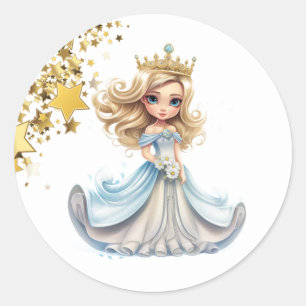 Adesivo Redondo Princesa Stickers