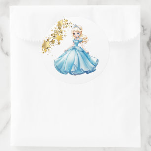 Adesivo Redondo Princesa Stickers