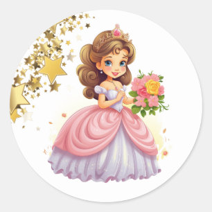 Adesivo Redondo Princesa Stickers