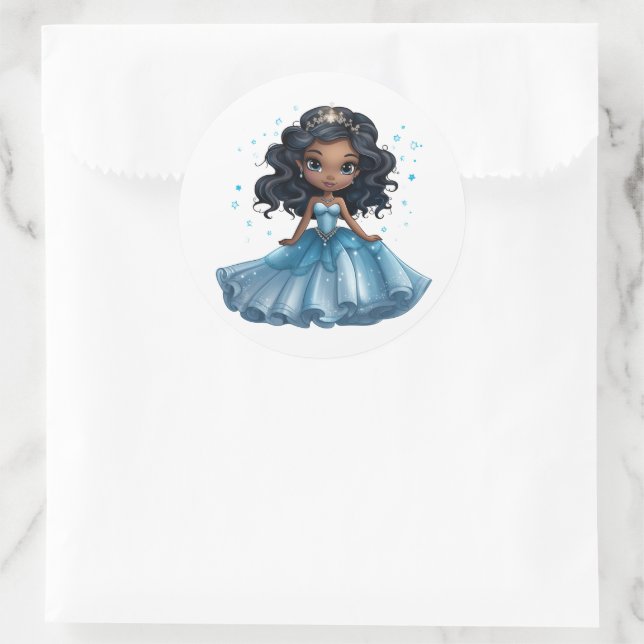 Adesivo Redondo Princesa Stickers (Bolsa)
