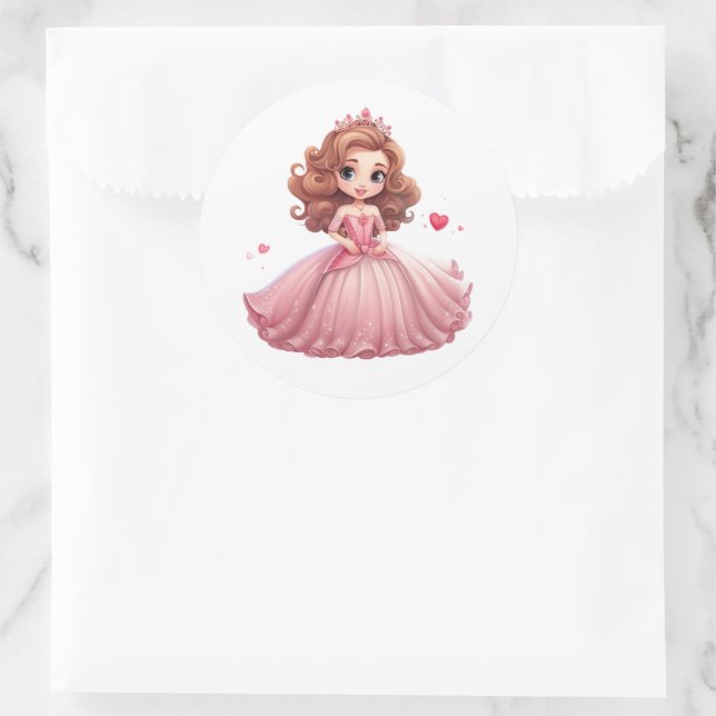Adesivo Redondo Princesa Stickers (Bolsa)