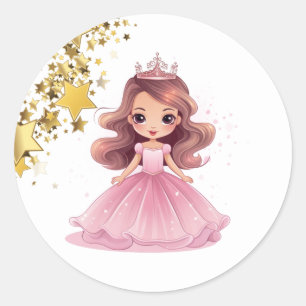 Adesivo Redondo Princesa Stickers
