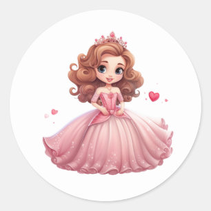 Adesivo Redondo Princesa Stickers