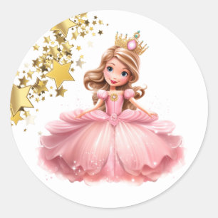 Adesivo Redondo Princesa Stickers