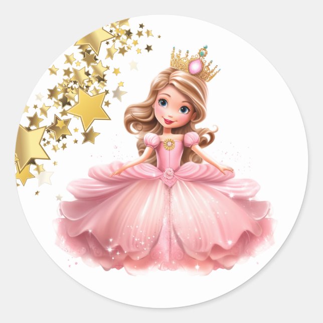 Adesivo Redondo Princesa Stickers (Frente)