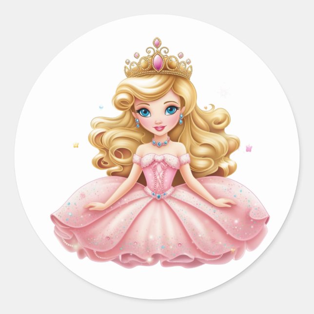 Adesivo Redondo Princesa Stickers (Frente)