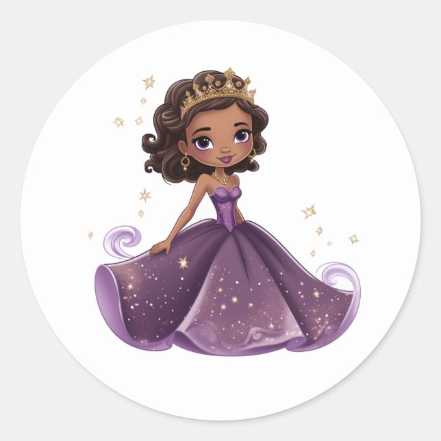 Adesivo Redondo Princesa Stickers (Frente)
