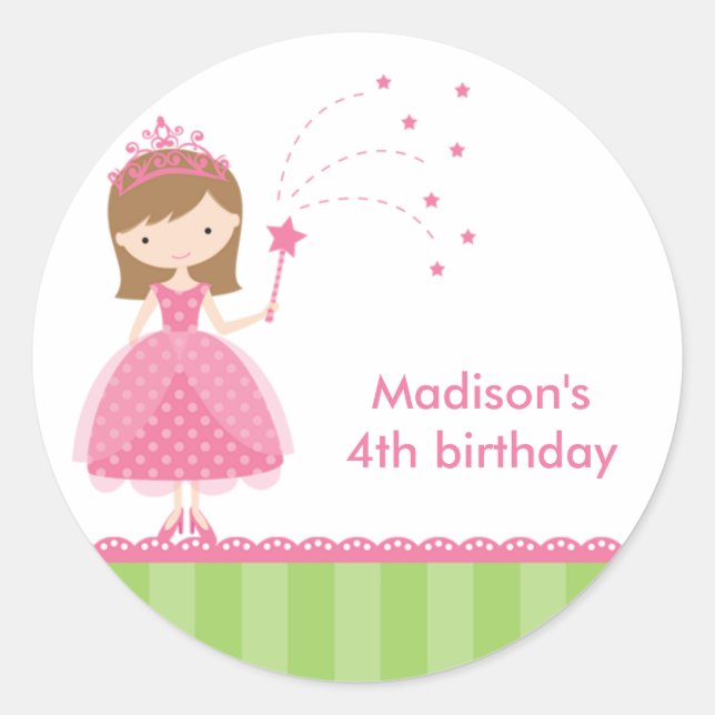 Adesivo Redondo Princesa Stickers (Frente)