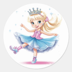 Adesivo Redondo Princesa Stickers