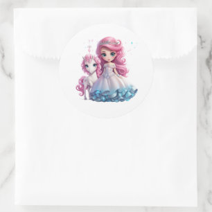 Adesivo Redondo Princesa Stickers