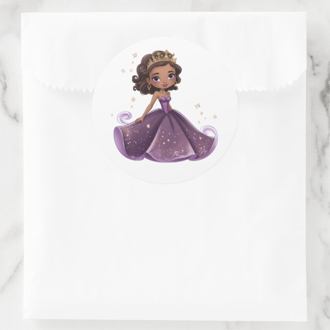 Adesivo Redondo Princesa Stickers (Bolsa)