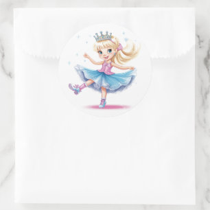 Adesivo Redondo Princesa Stickers