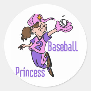 Adesivo Redondo Princesa T-shirt e presentes do basebol