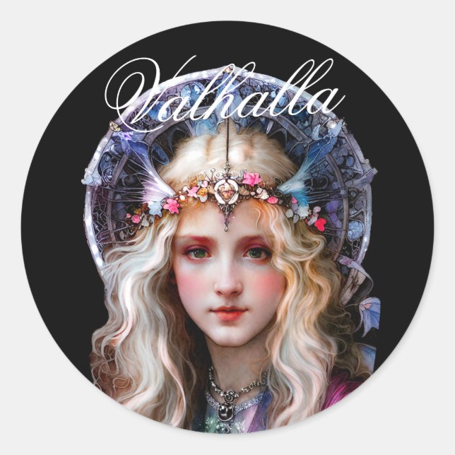 Adesivo Redondo Princesa Viking (Valhalla) (Frente)