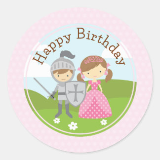 Adesivo Redondo Princess and Knight 2inch round circle sticker